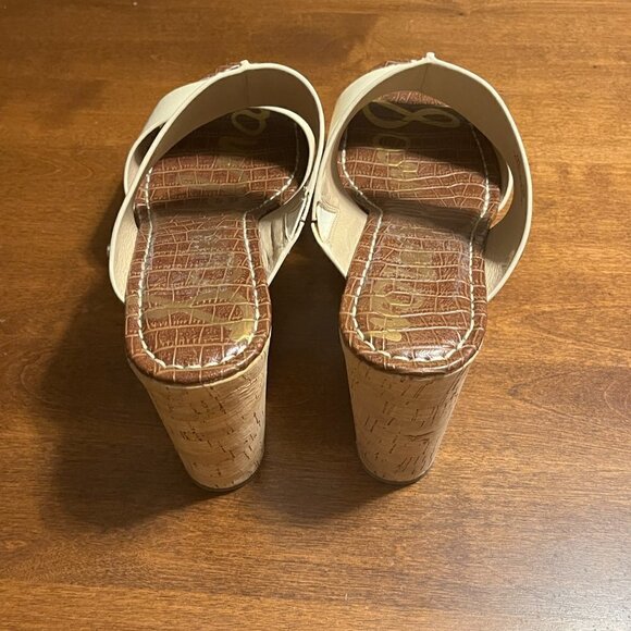 Sam Edelman Damara Wedge Sandals cream leather 11 41 - Picture 5 of 9